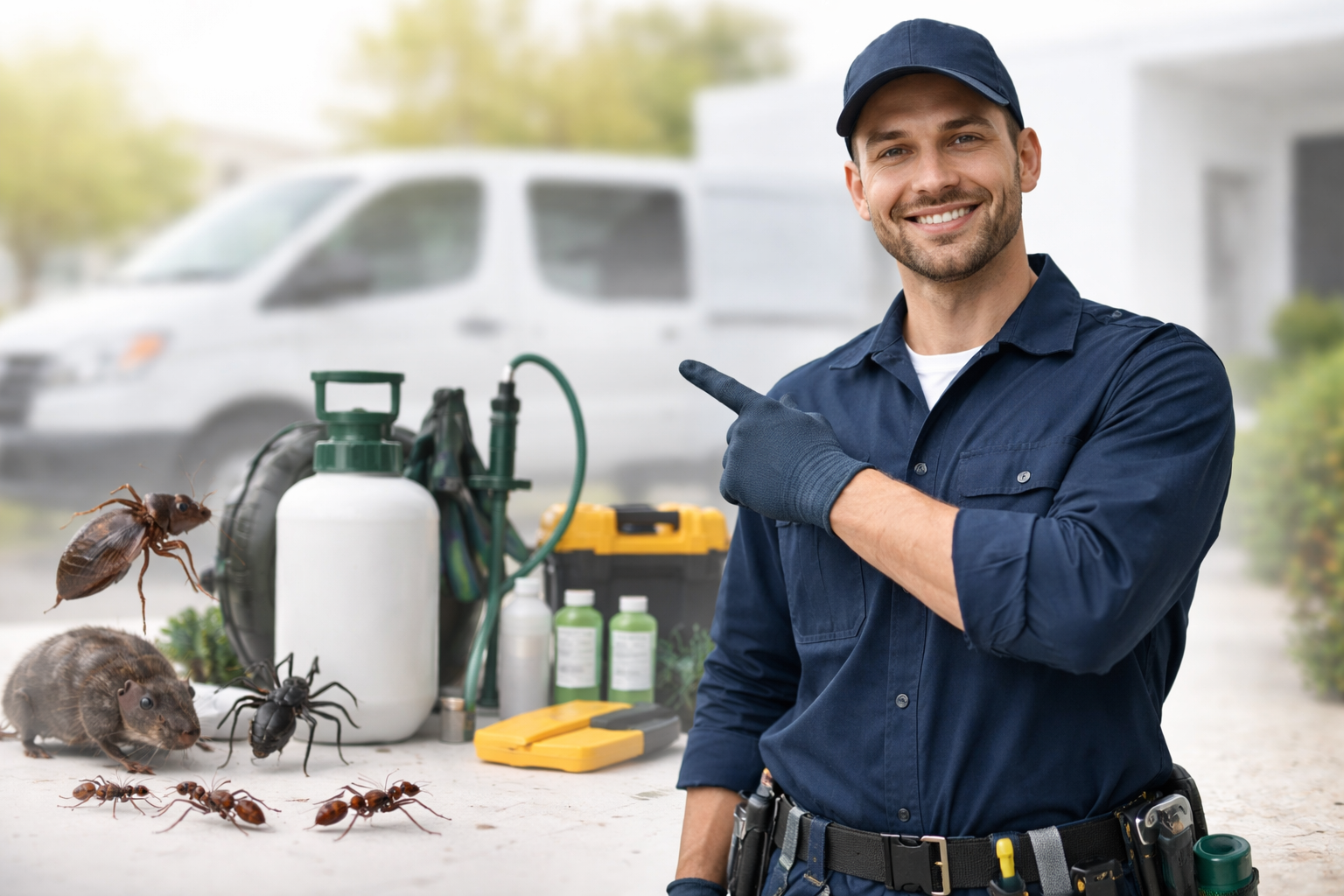 Emergency pest control and exterminator treatment team serving USA cities